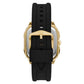 Fossil Inscription Three-Hand Date Black/Gold Silicone Watch (FS5981)