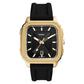 Fossil Inscription Three-Hand Date Black/Gold Silicone Watch (FS5981)