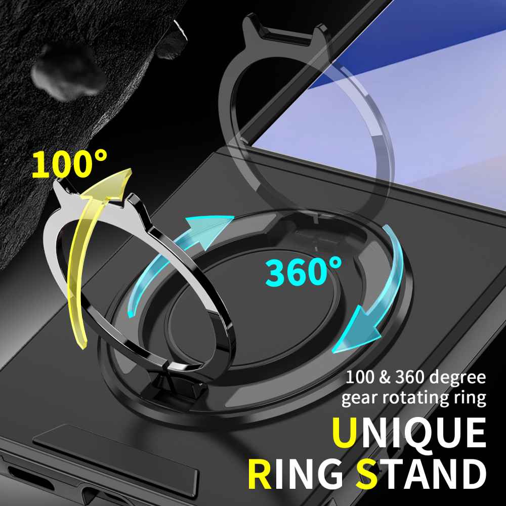 Soka Smooth Armor with Stand Case (Suits Galaxy Z Flip 7) - Black