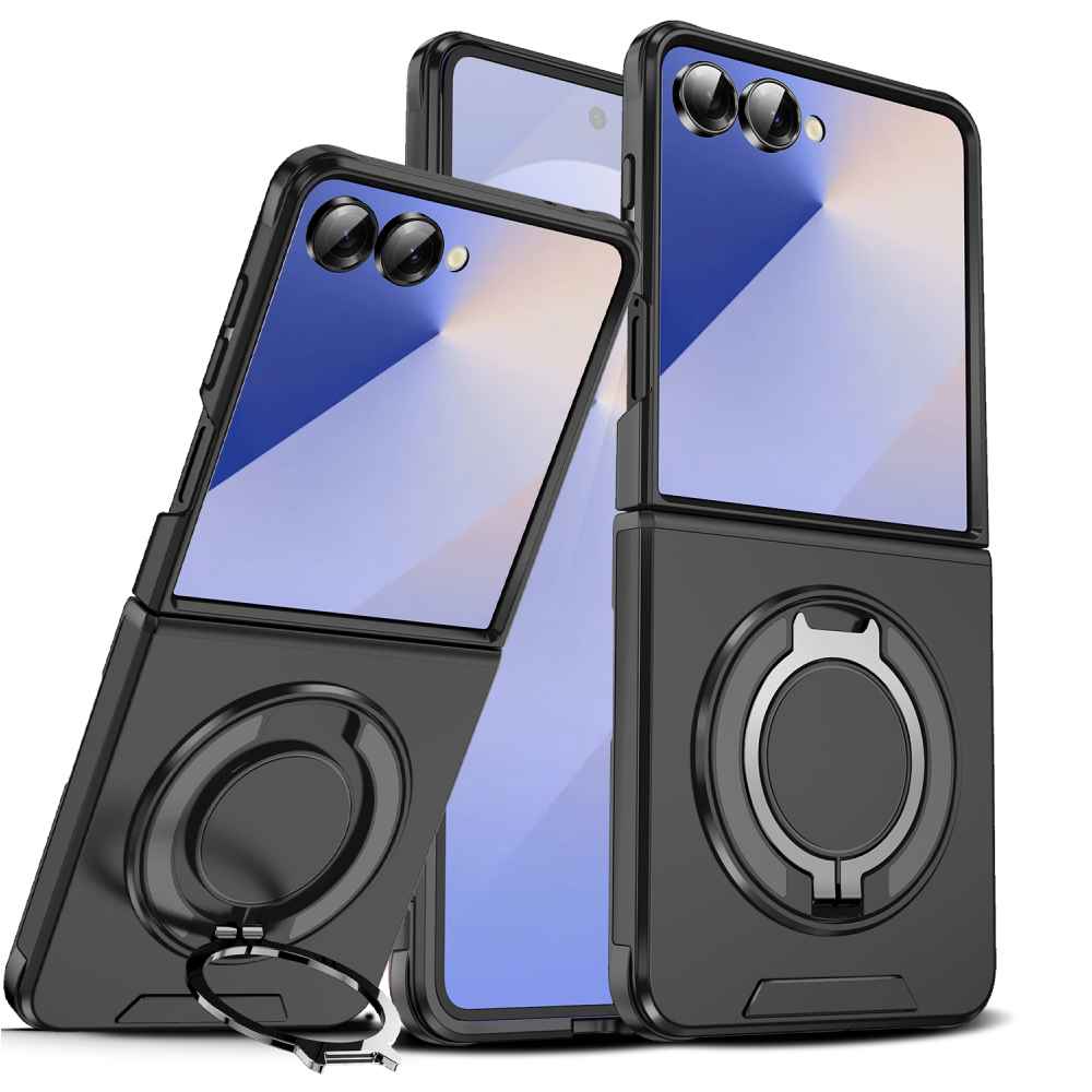 Soka Smooth Armor with Stand Case (Suits Galaxy Z Flip 7) - Black