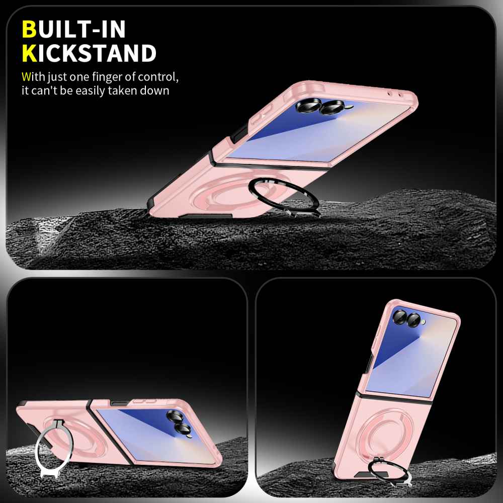 Soka Smooth Armor with Stand Case (Suits Galaxy Z Flip 7) - Pink