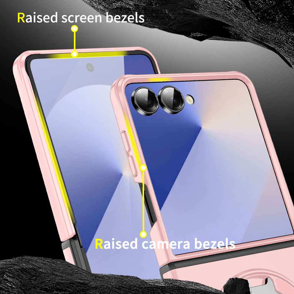 Soka Smooth Armor with Stand Case (Suits Galaxy Z Flip 7) - Pink