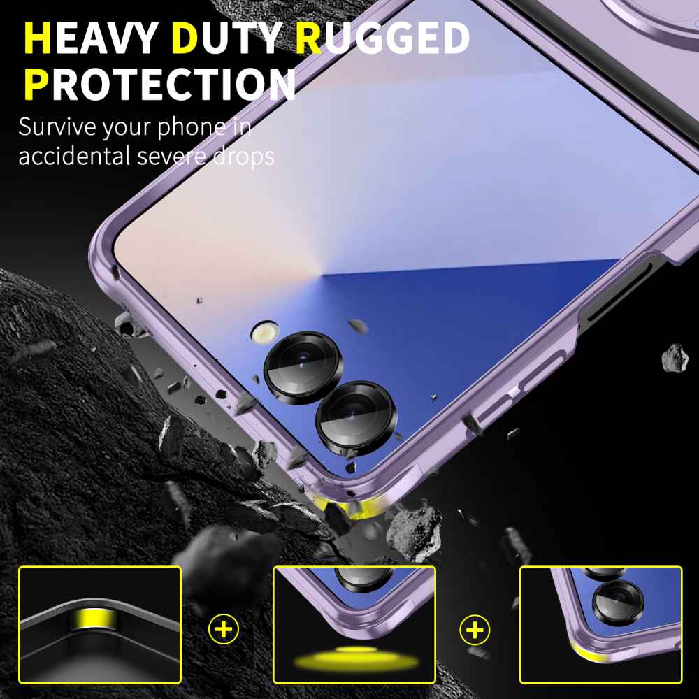 Soka Smooth Armor with Stand Case (Suits Galaxy Z Flip 7) - Purple
