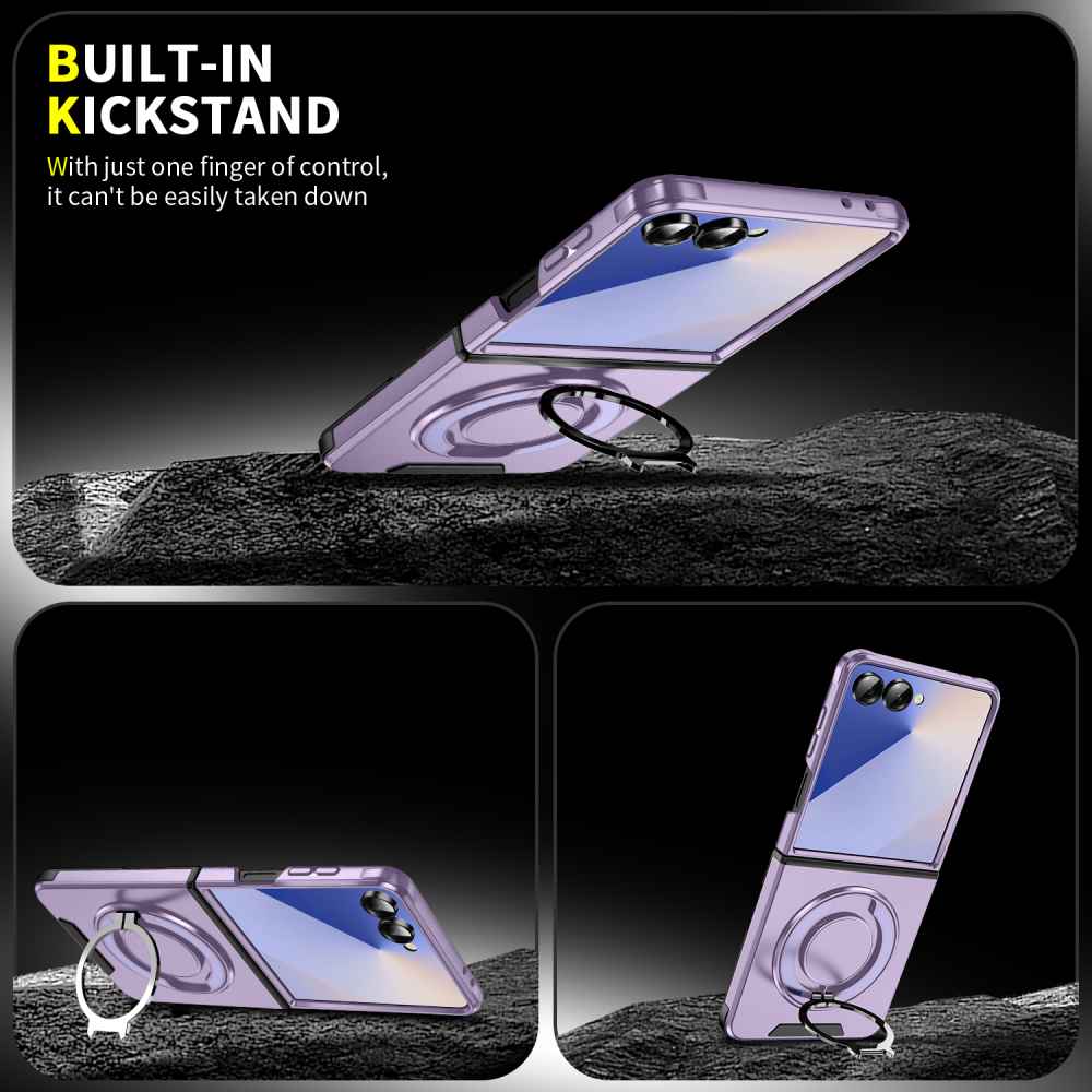 Soka Smooth Armor with Stand Case (Suits Galaxy Z Flip 7) - Purple