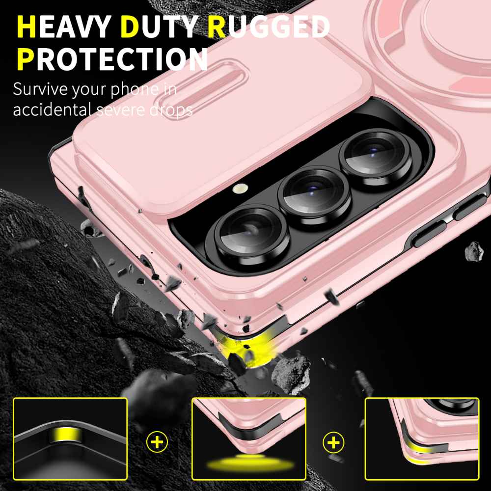 Soka Smooth Armor with Stand Case (Suits Galaxy Z Fold 7) - Pink