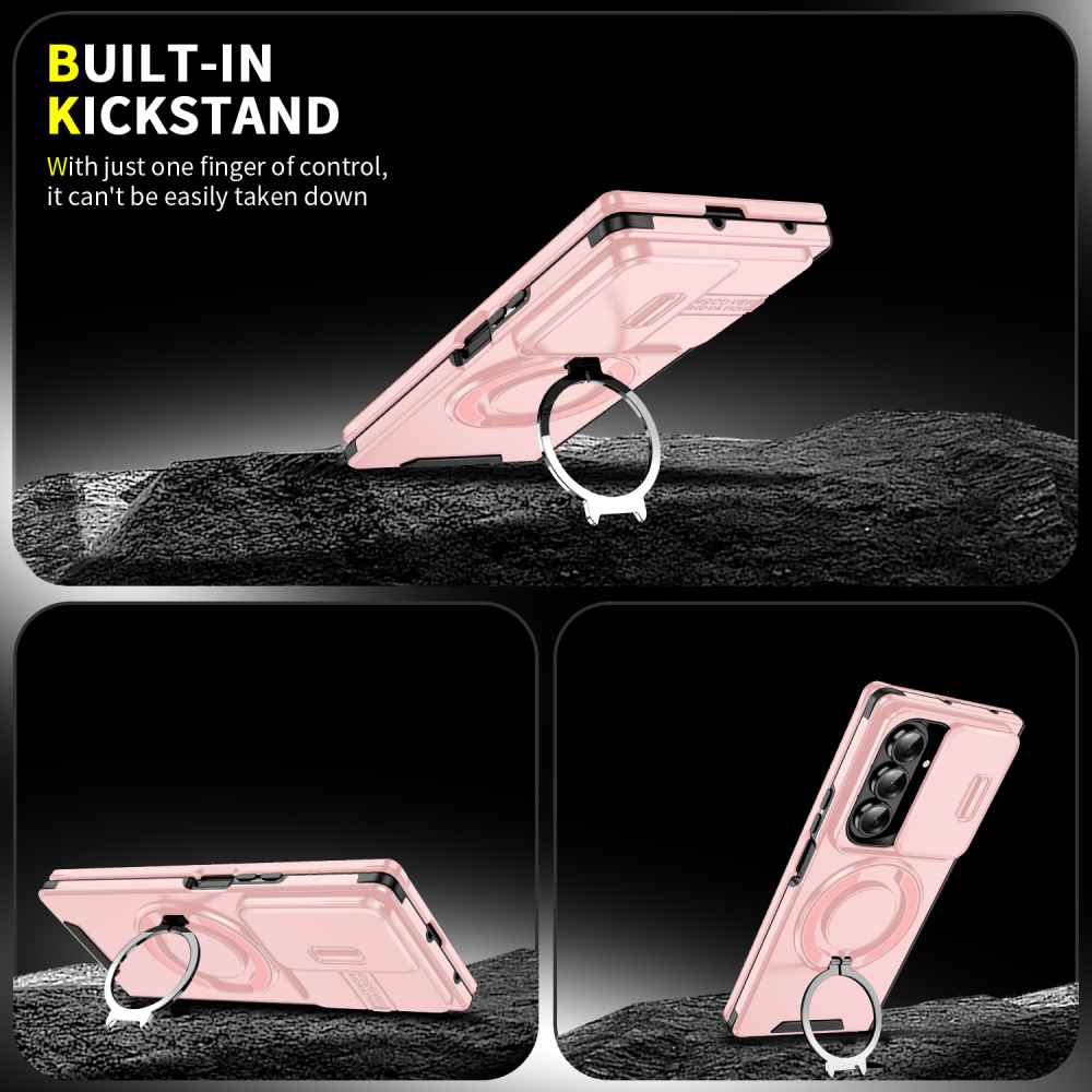 Soka Smooth Armor with Stand Case (Suits Galaxy Z Fold 7) - Pink