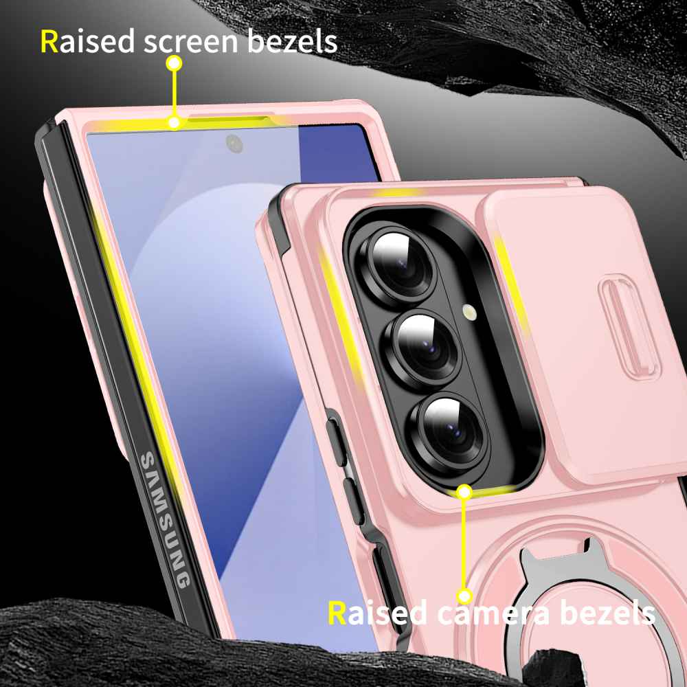 Soka Smooth Armor with Stand Case (Suits Galaxy Z Fold 7) - Pink