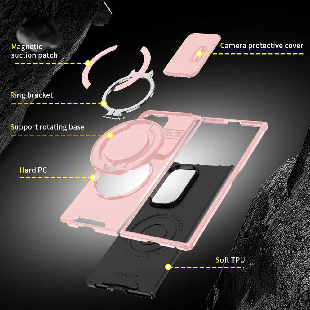 Soka Smooth Armor with Stand Case (Suits Galaxy Z Fold 7) - Pink