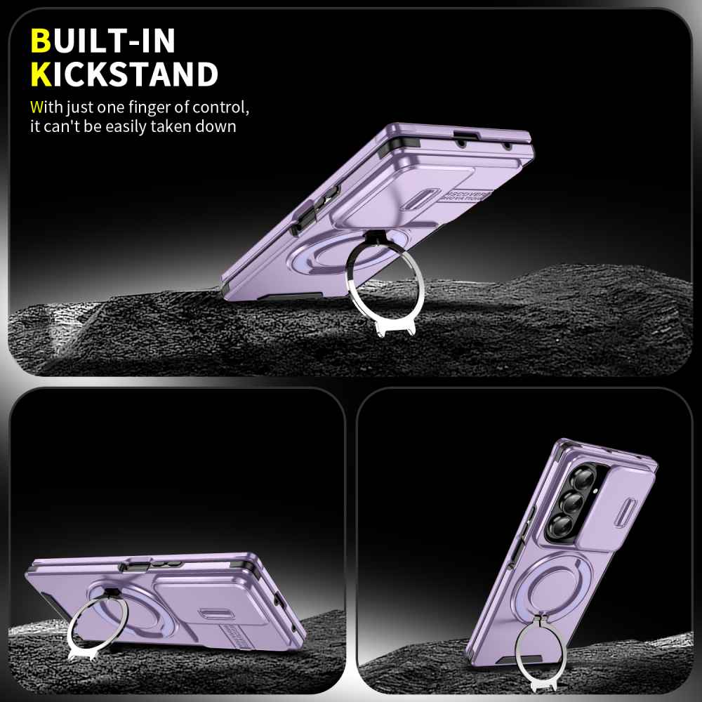 Soka Smooth Armor with Stand Case (Suits Galaxy Z Fold 7) - Purple