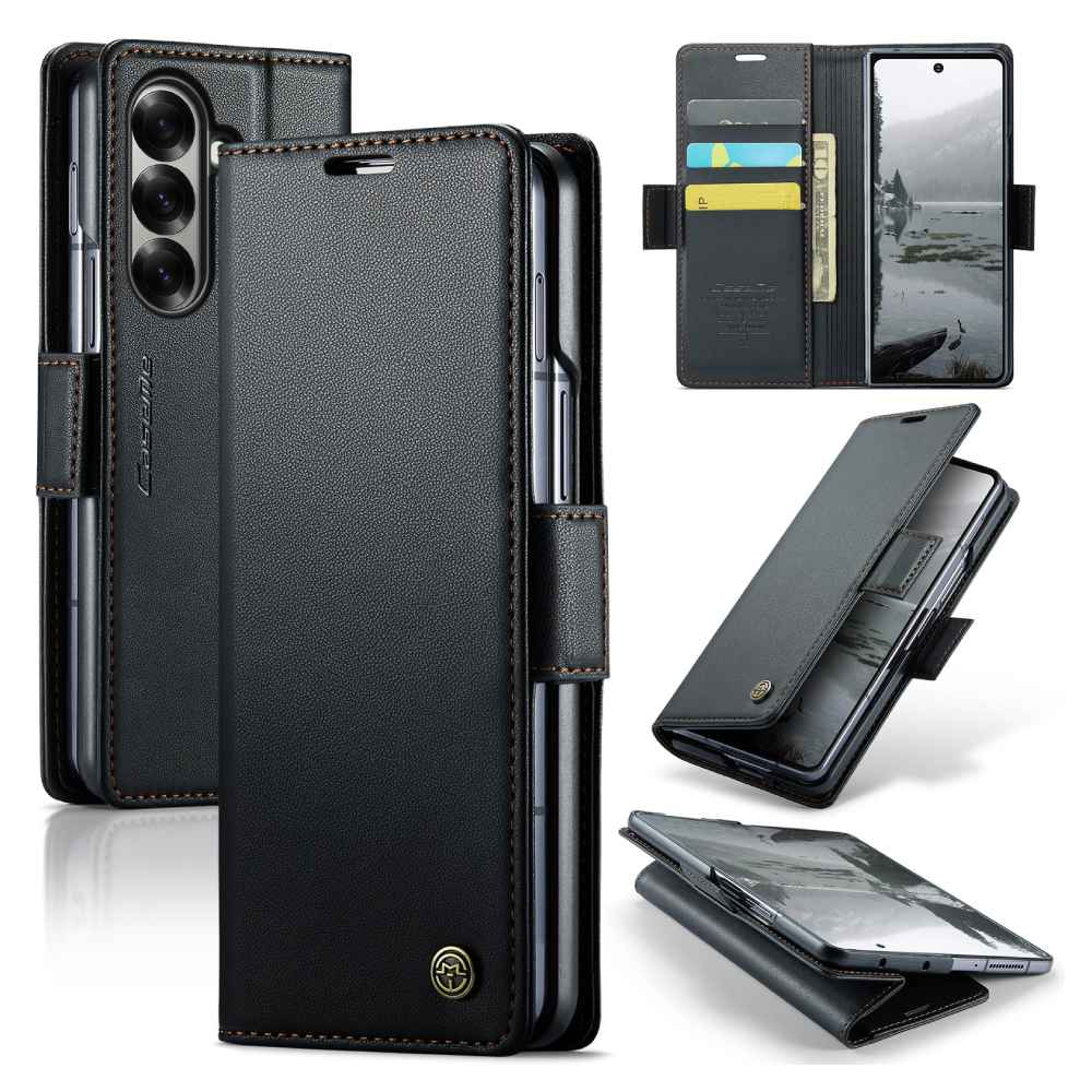 Soka Wallet Case (Suits Galaxy Z Fold 7) - Black