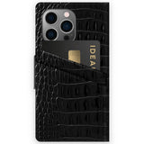 Ideal Of Sweden Atelier Wallet Case (Suits iPhone 13 Pro) - Neo Noir Croco