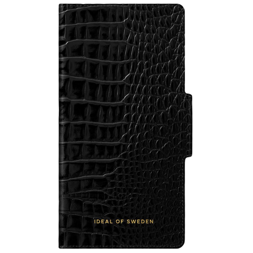 Ideal Of Sweden Atelier Wallet Case (Suits iPhone 13 Pro) - Neo Noir Croco