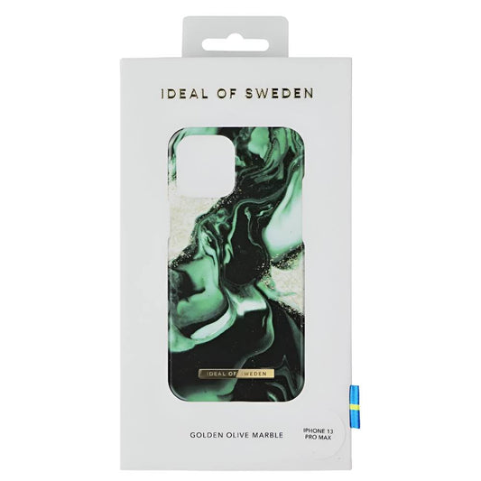 Ideal Of Sweden Fashion Case (Suits iPhone 13 Pro Max) - Golden Olive Marble