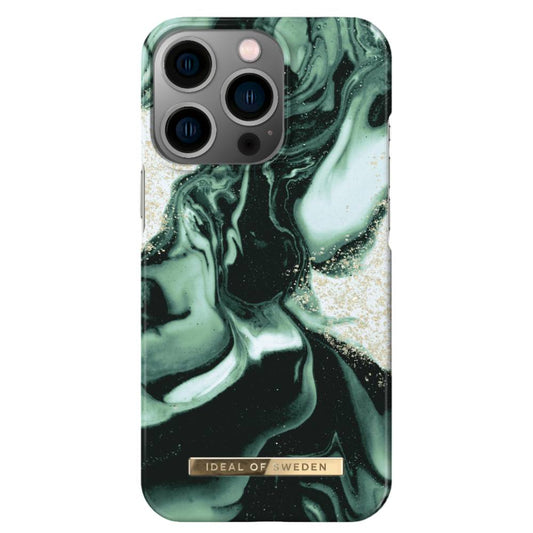 Ideal Of Sweden Fashion Case (Suits iPhone 13 Pro) - Golden Olive Marble