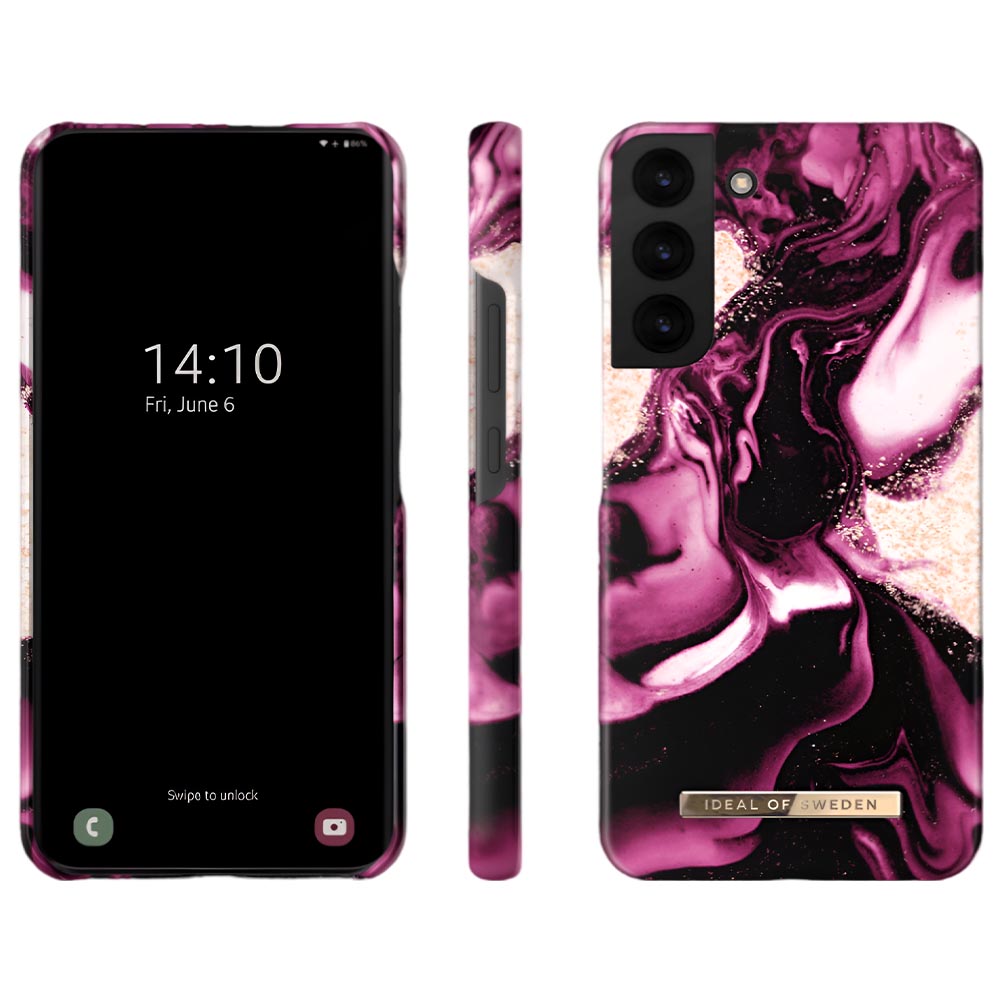 Ideal Of Sweden Fashion Case (Suits Galaxy S22) - Golden Ruby Marble