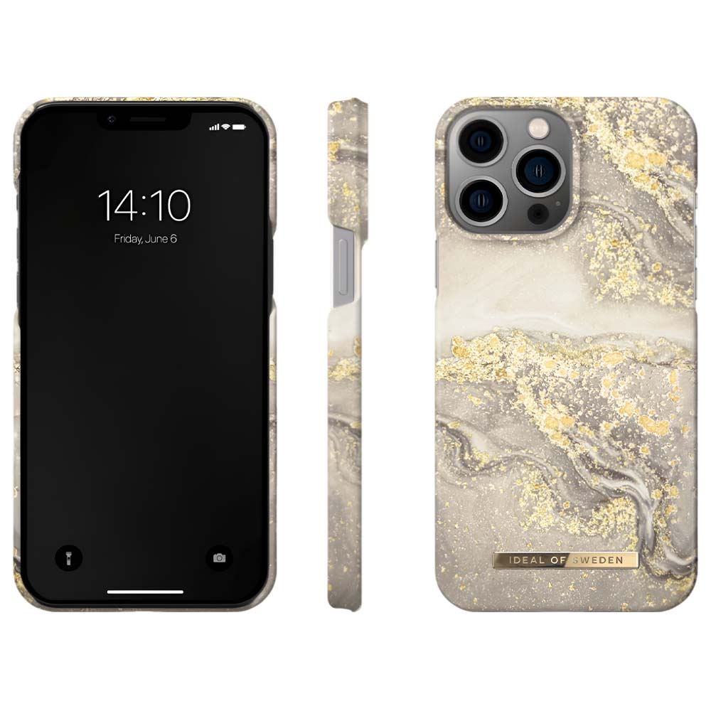 Ideal Of Sweden Fashion Case (Suits iPhone 13 Pro Max) - Sparkle Greige Marble