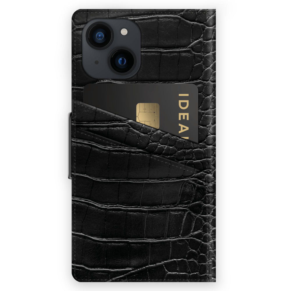 Ideal Of Sweden Atelier Wallet Case (Suits iPhone 13) - Neo Noir Croco