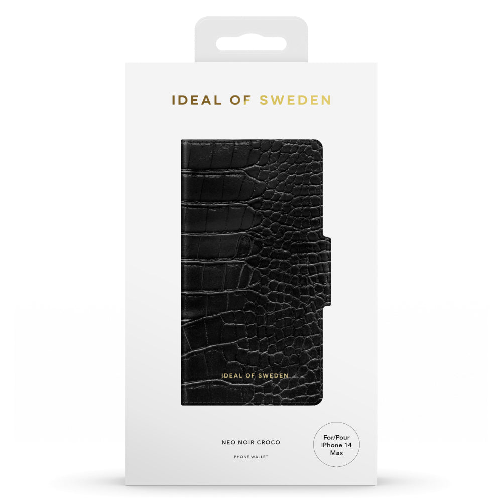 Ideal Of Sweden Atelier Wallet Case (Suits iPhone 13) - Neo Noir Croco