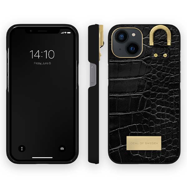 Ideal of Sweden Black Croco Case (Suits iPhone 14 Plus)