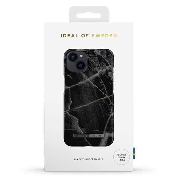 Ideal of Sweden Fashion MagSafe Black Thunder Marble Case (Suits iPhone 13/14)