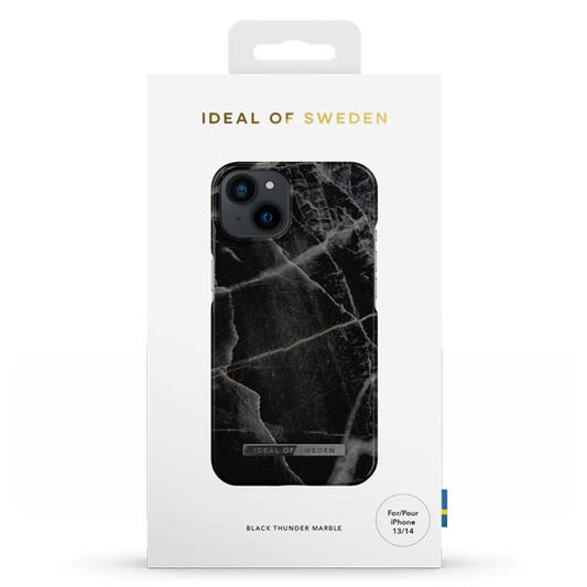 Ideal of Sweden Fashion MagSafe Black Thunder Marble Case (Suits iPhone 14 Plus)