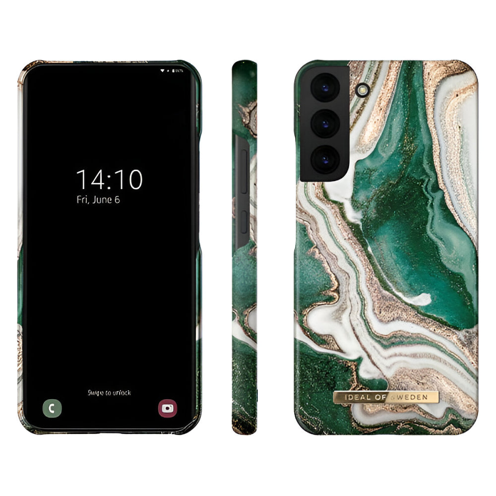 Ideal Of Sweden Fashion Case (Suits Galaxy S22) - Golden Jade Marble