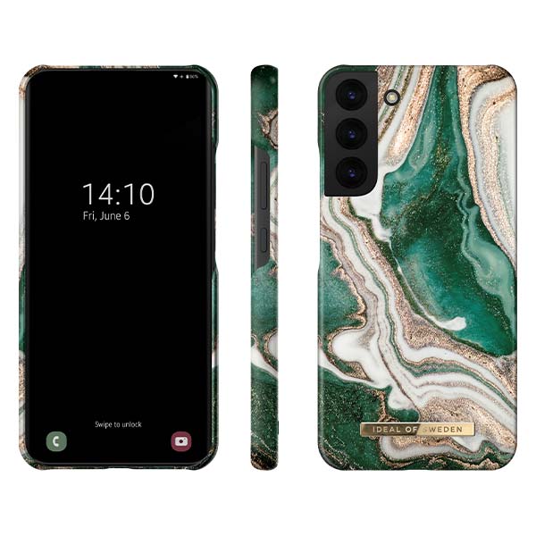 Ideal Of Sweden Fashion Case (Suits Galaxy S22 Plus) - Golden Jade Marble