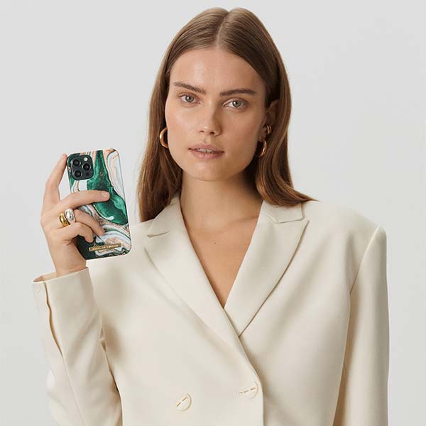 Ideal of Sweden Golden Jade Marble Case (Suits iPhone 14 Pro)