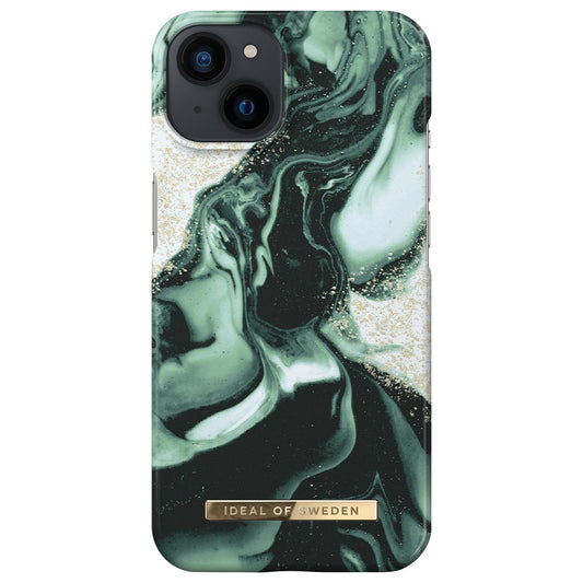 Ideal Of Sweden Fashion Case (Suits iPhone 13) - Golden Olive Marble