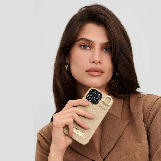 Ideal of Sweden Warm Beige Croco Case (Suits iPhone 14 Plus)