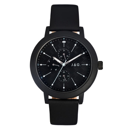 JAG Marlo Multifunction Unisex Black Dial Black Strap Watch (J2624)