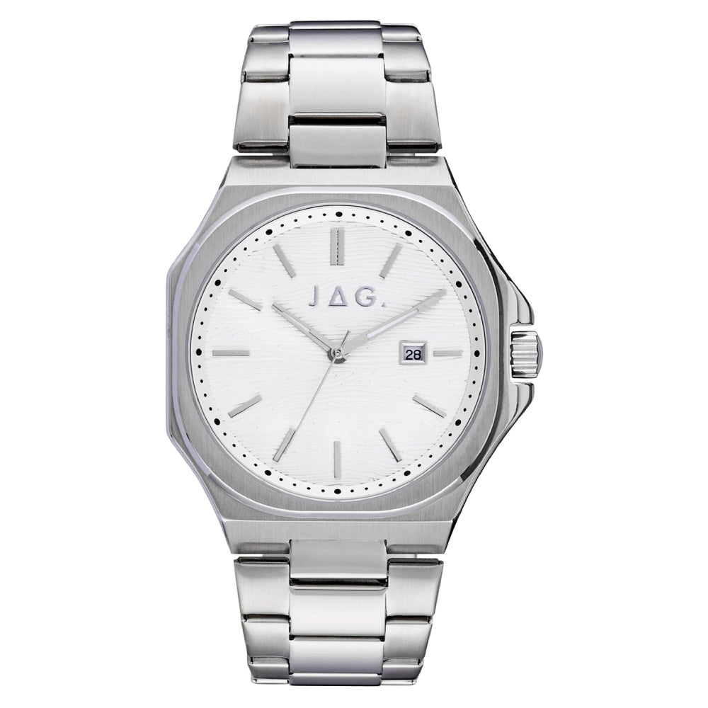 JAG ARCHER Analogue White Dial Stainless Steel Men's Watch (J2823A)