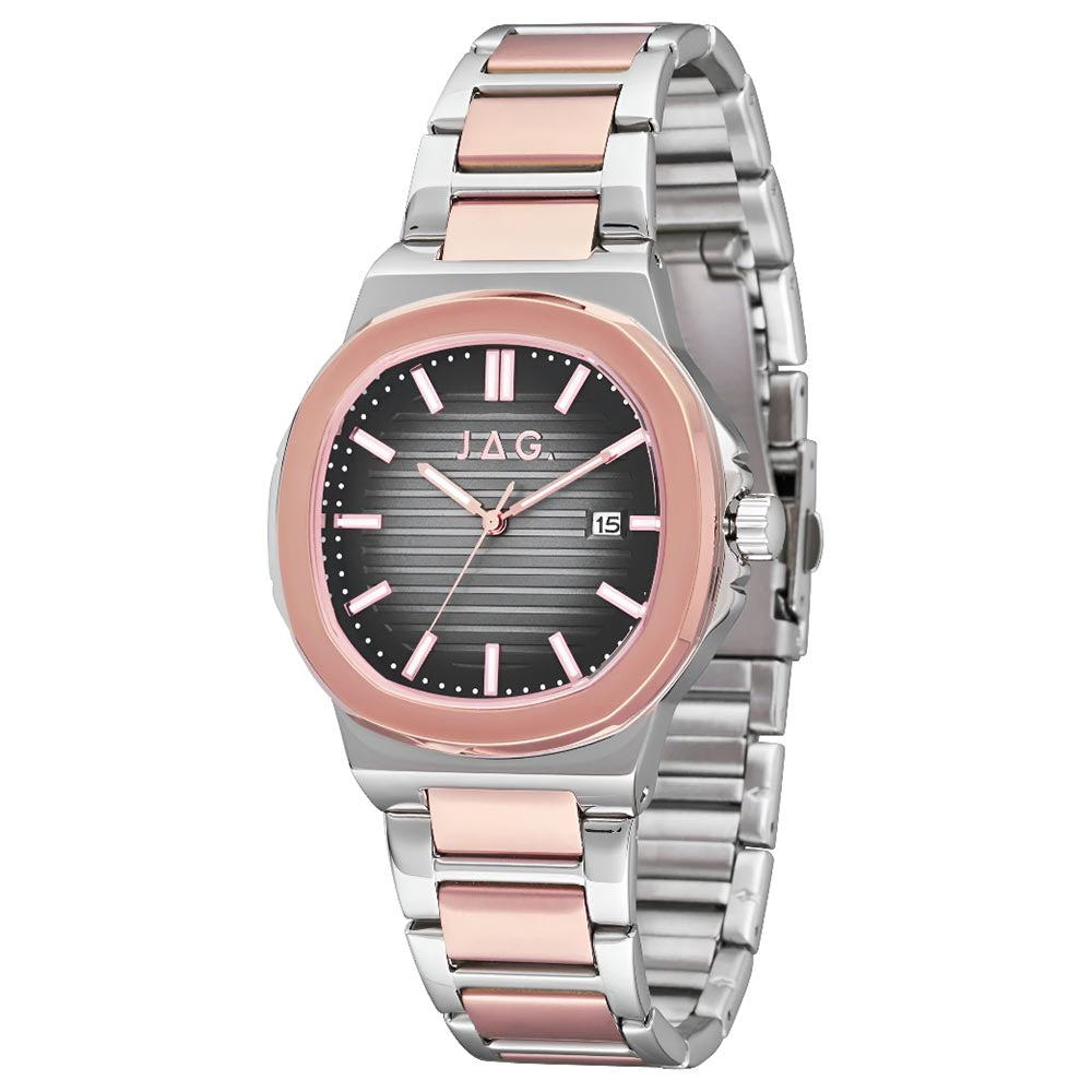 JAG Eaton Rose Gold Black Dial Stainless Steel Men's Watch (J2846A)