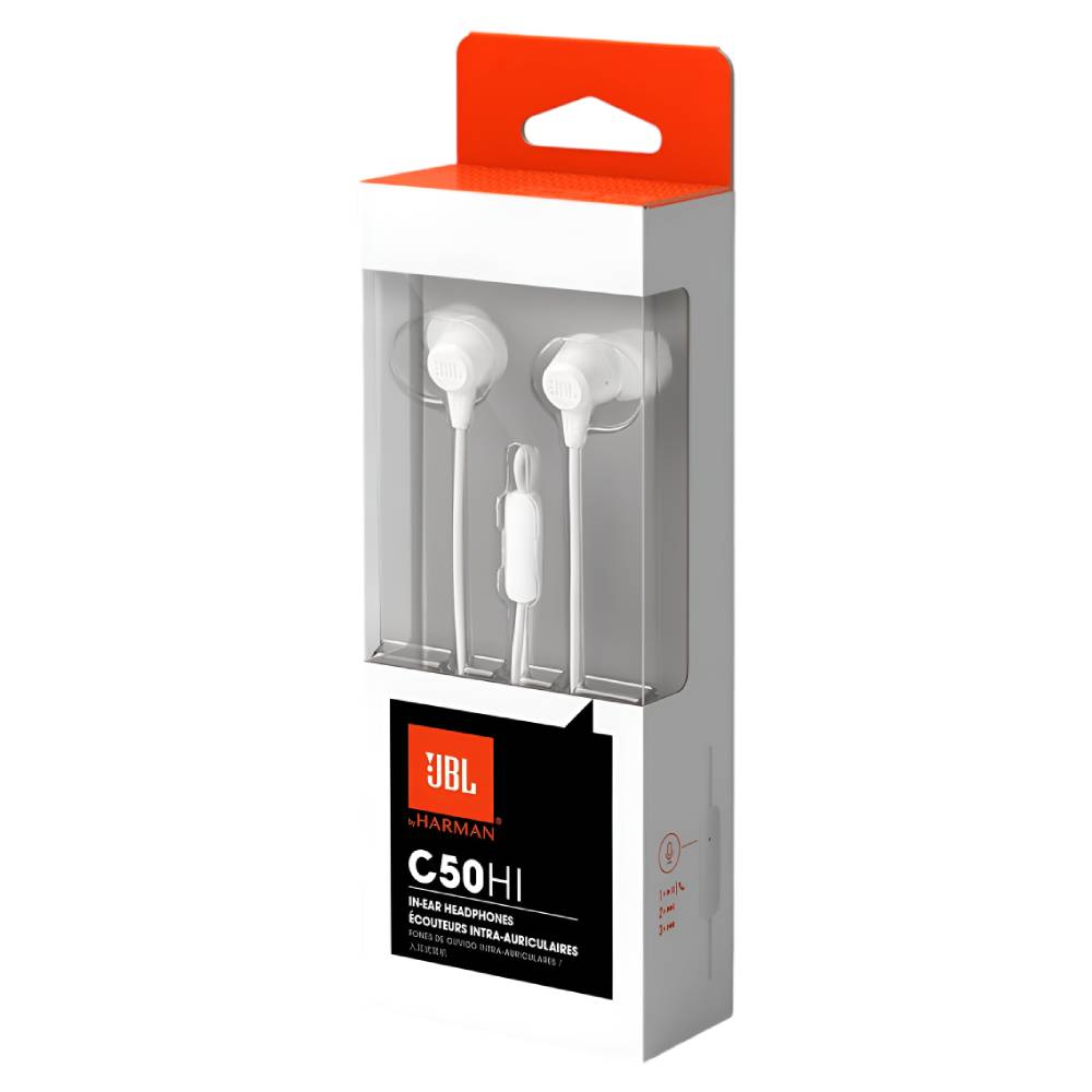 JBL C50HI In-Ear Headphones (White)