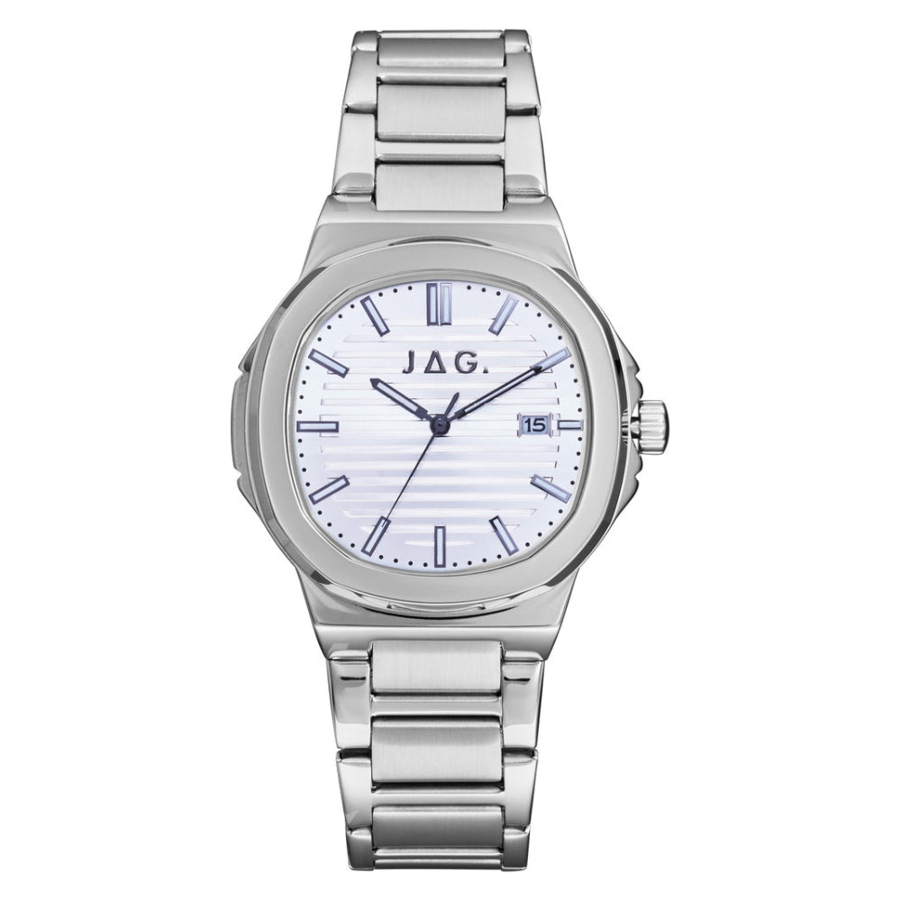 Jag Eaton White Dial Stainless Steel Men's Watch (J2844A)