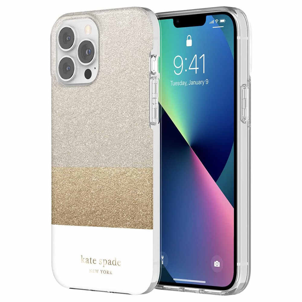 Kate Spade New York Protective Case (Suits iPhone 13 Pro) - Glitter Block White
