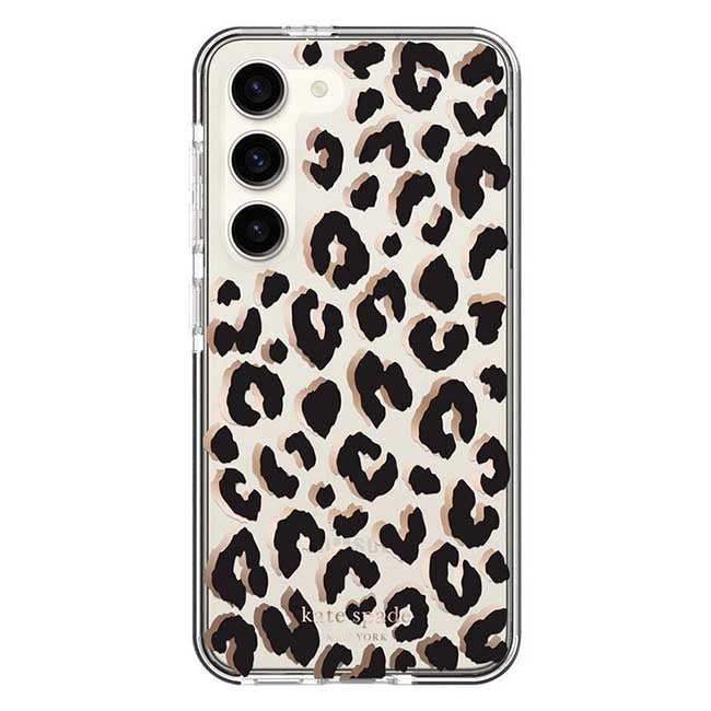 Kate Spade New York Defensive Hardshell Case (Suits Galaxy S23) - City Leopard Black