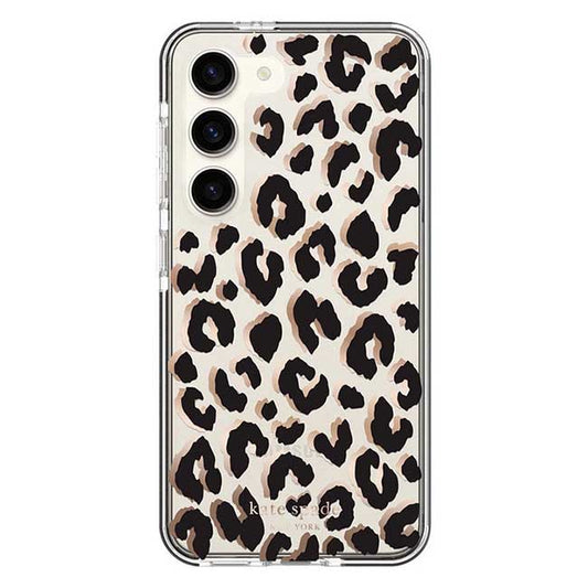 Kate Spade New York Defensive Hardshell Case (Suits Galaxy S23) - City Leopard Black