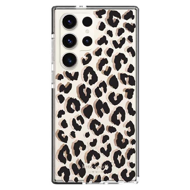 Kate Spade New York Defensive Hardshell Case (Suits Galaxy S23 Ultra) - City Leopard Black