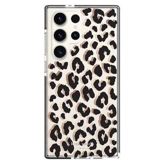 Kate Spade New York Defensive Hardshell Case (Suits Galaxy S23 Ultra) - City Leopard Black