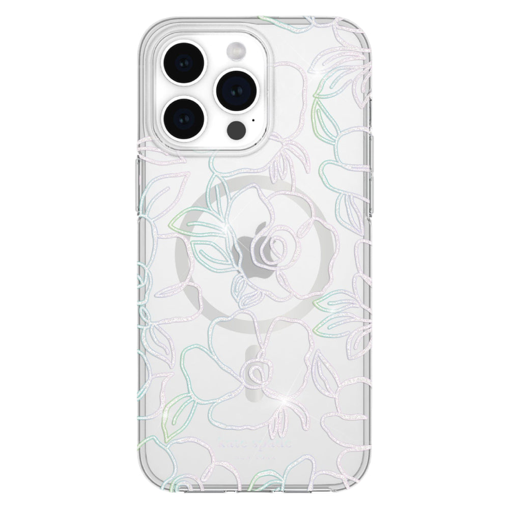 Kate Spade New York Protective Hardshell MagSafe Case (Suits iPhone 15 Pro Max) - Modern Floral