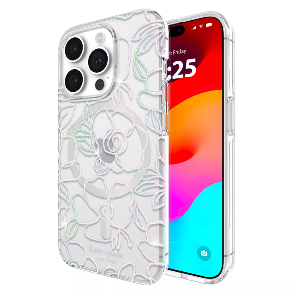 Kate Spade New York Protective Hardshell MagSafe Case (Suits iPhone 15 Pro Max) - Modern Floral