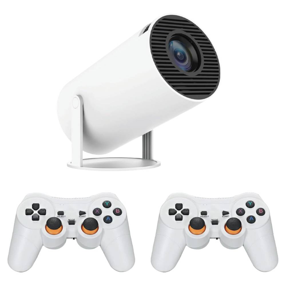 Laser Retro Gaming Projector 50 Games with 2 Controllers (White)