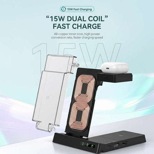 MUSOgear 6-in-1 Wireless & Wired Charging Station - Black [WC-01]