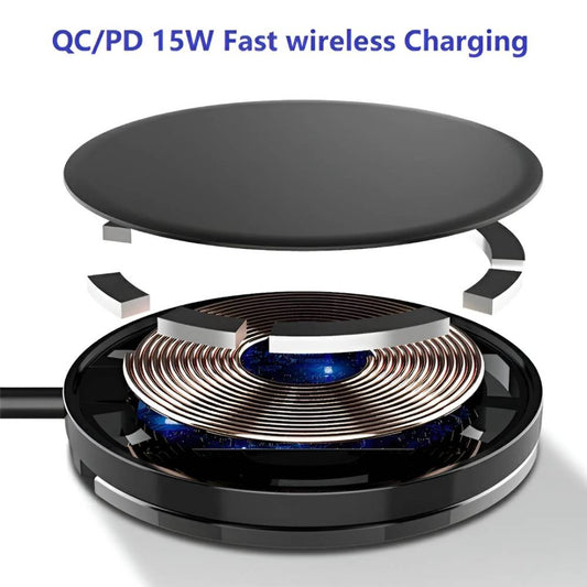 Magnetic Wireless Ring Stand Charger 15W Black