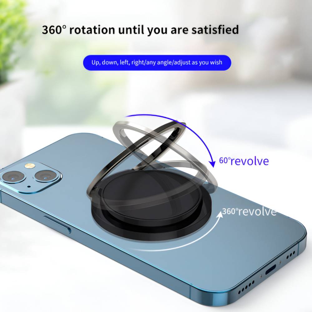 Magnetic Wireless Ring Stand Charger 15W Black