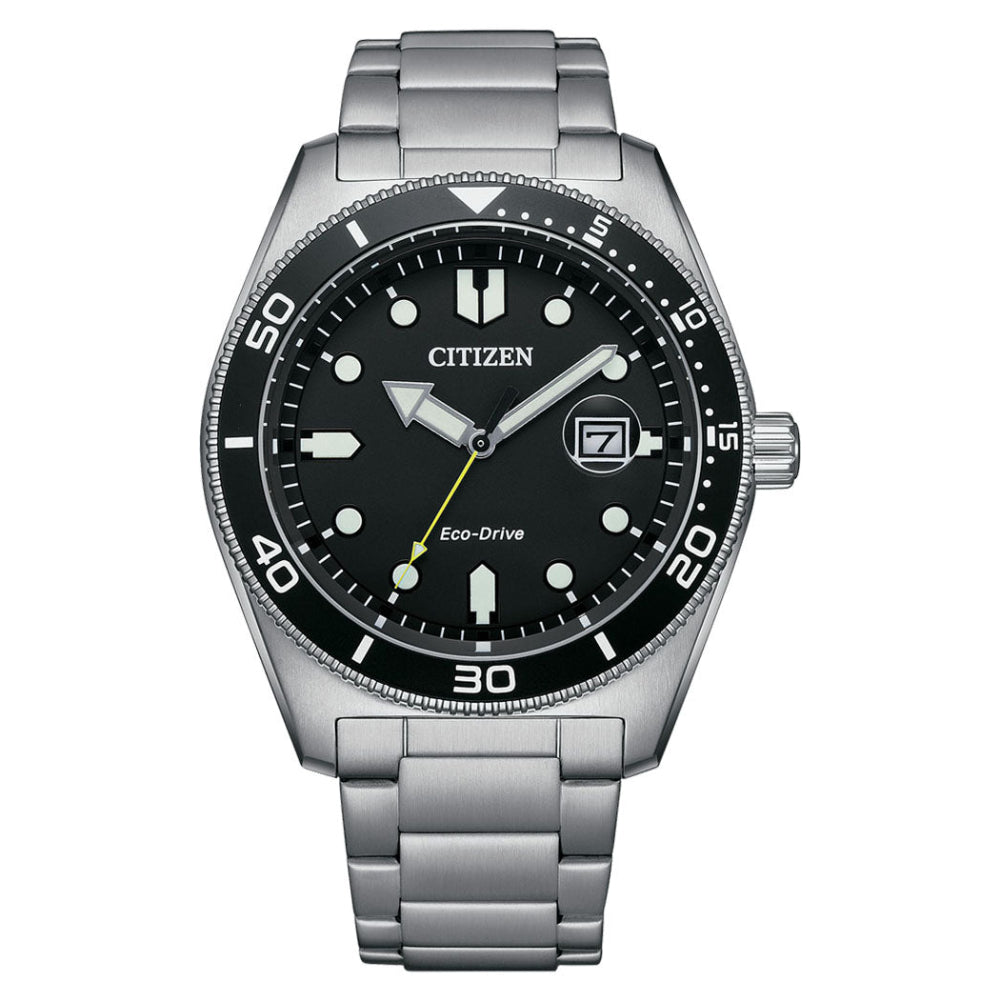 Citizen Eco-Drive Black Dial Stainless Steel Dress Men's Watch (AW1760-81E)