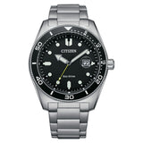 Citizen Eco-Drive Black Dial Stainless Steel Dress Men's Watch (AW1760-81E)