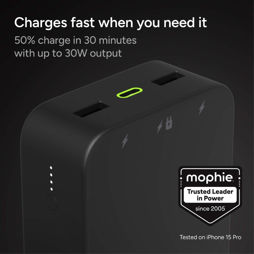 Mophie Powerstation XL 20000mAh 2x USB-A, 1x USB-C 20W PD Output - Black