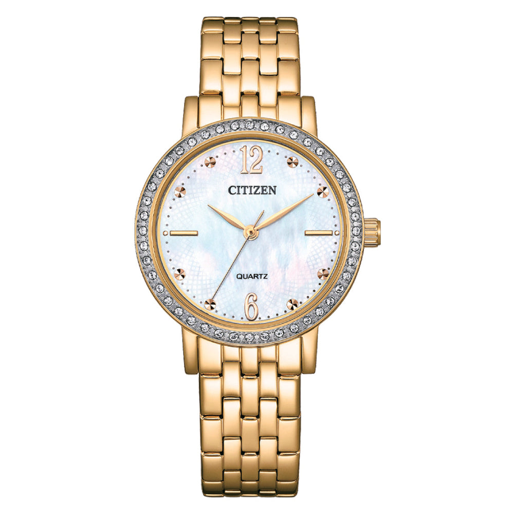 Citizen Mother of Pearl Stainless Steel Dress Women's Watch (EL3103-57D)